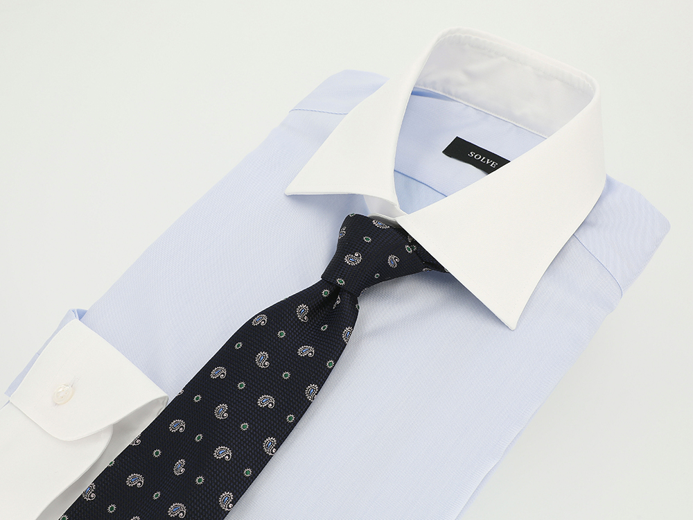青シャツに合うネクタイは 色別 柄別の印象や選び方のポイントを解説オーダーシャツ Solve ソルブ 公式通販