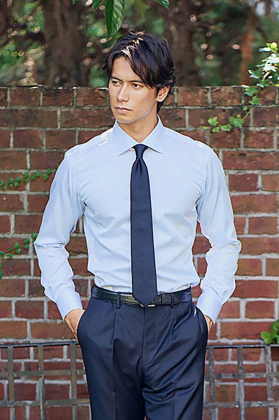 オーダーシャツ 超ノンアイロン ブルーツイル