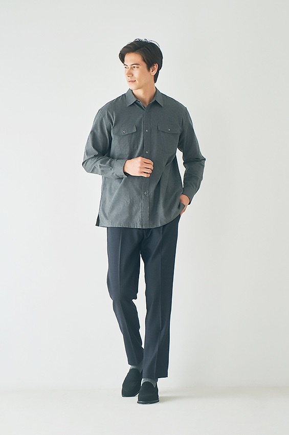 シャツアウターのコーデ