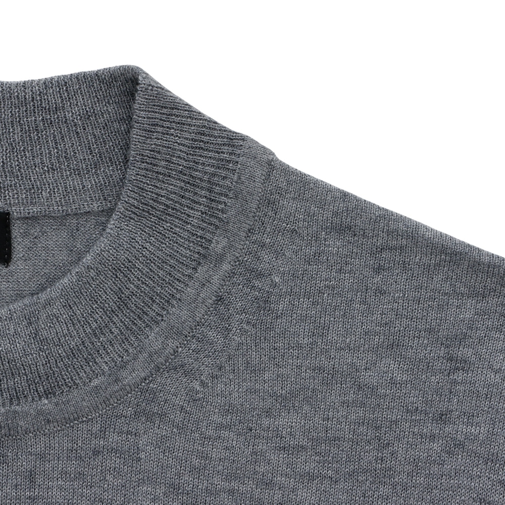 くみくみ グレー L ウール NEW】Mellow Knit セミモックネック シルクカシミヤ グレー M(M