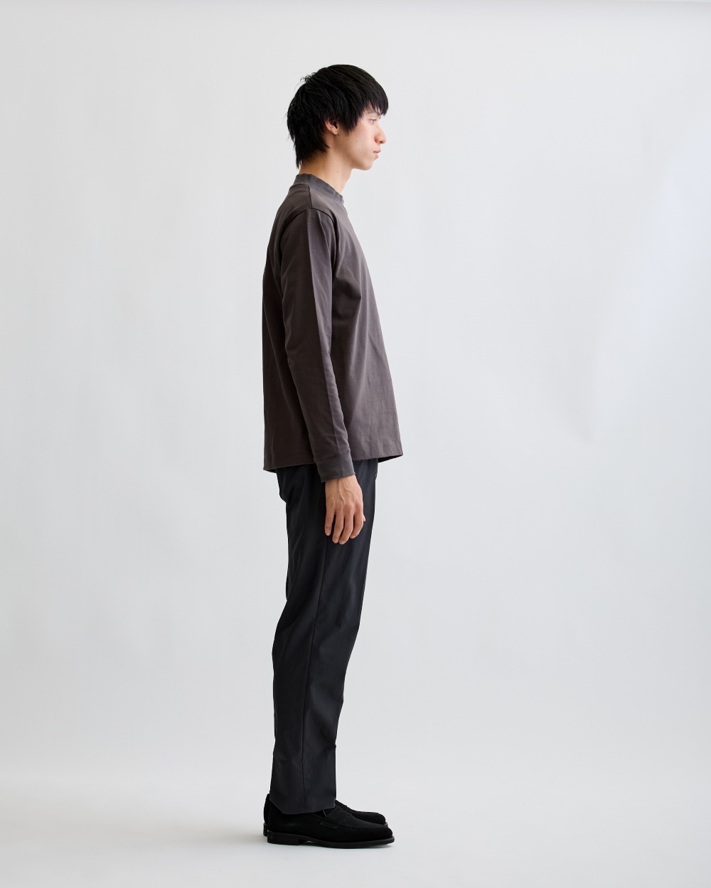 Mellow T-シャツ タートルネック ALBINIコットン 長袖 チャコール S(S